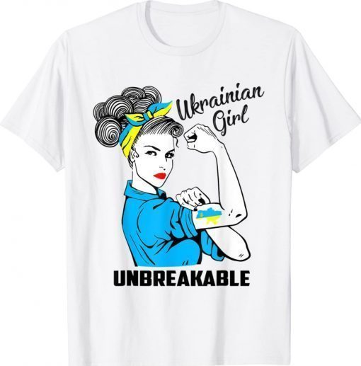 Support Ukraine Girl Unbreakable Strong Ukrainian Flag Pride Vintage Shirts