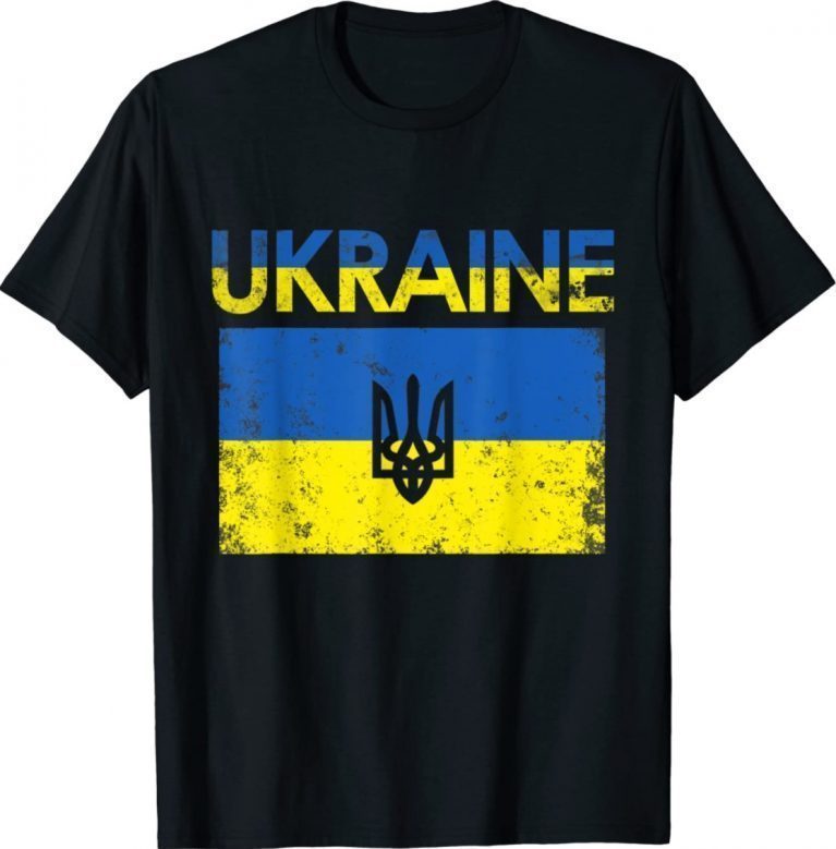 Vintage Ukraine Ukrainian Flag Pride Support Ukrainians Flag Shirts