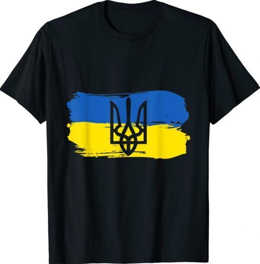 Support Ukrainians Flag Vintage Ukraine Ukrainian Flag Pride 2022 TShirt