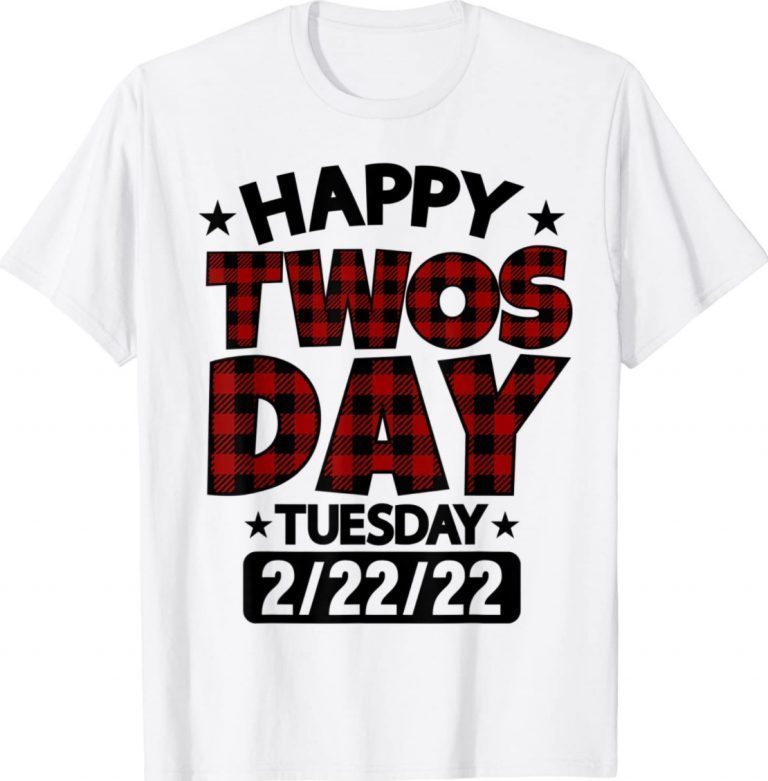 Vintage Happy Twosday 2022 Teacher 2-22-22 Twos Day Buffalo Plaid Shirts