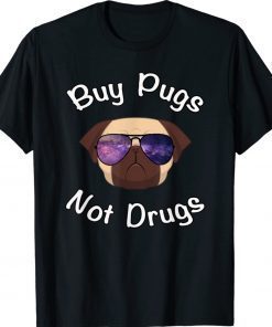 BUY PUGS NOT DRUGS FUNNY PUG Vintage TShirt