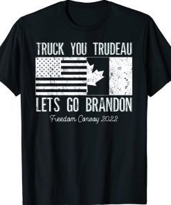 Truck You Trudeau USA Canada Flag Truckers Vintage Tee Shirt