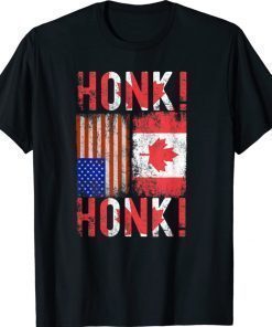 Canadian Trucker Canada Freedom Convoy Honk Honk Tee Shirt