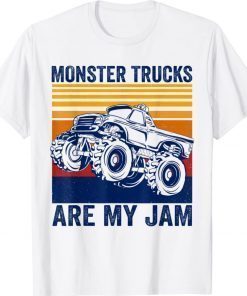 Monster Truck Are My Jam Retro Sunset Cool Engines Vintage Shirts