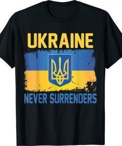 UKRAINE Never Surrenders Flag TShirt