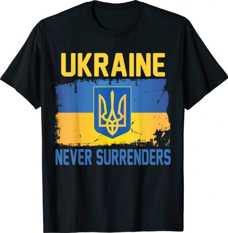 UKRAINE Never Surrenders Flag TShirt