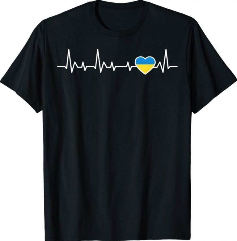 Love Heartbeat Heart Ukraine Support T-Shirt