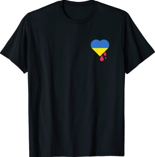 Vintage Ukraine Flag Heart Support Ukraine TShirt