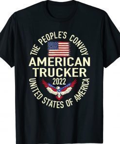 The People's Convoy 2022 America Truckers Freedom Convoy USA Vintage TShirt