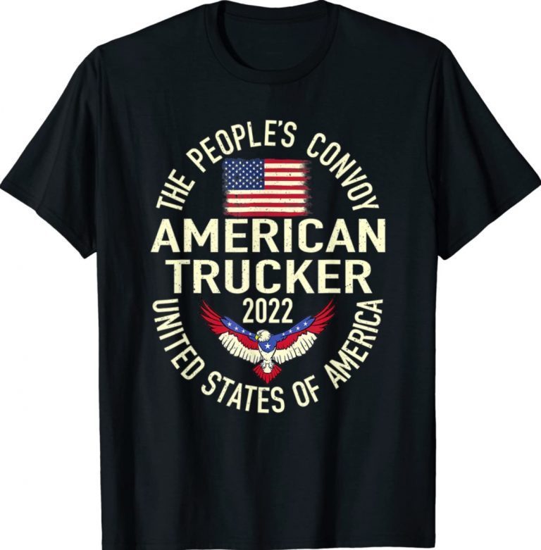 The People's Convoy 2022 America Truckers Freedom Convoy USA Vintage TShirt