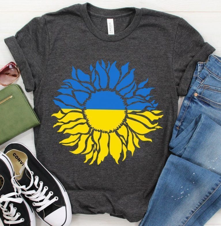 Sunflower Ukrainian Flag Support Ukraine Shirt