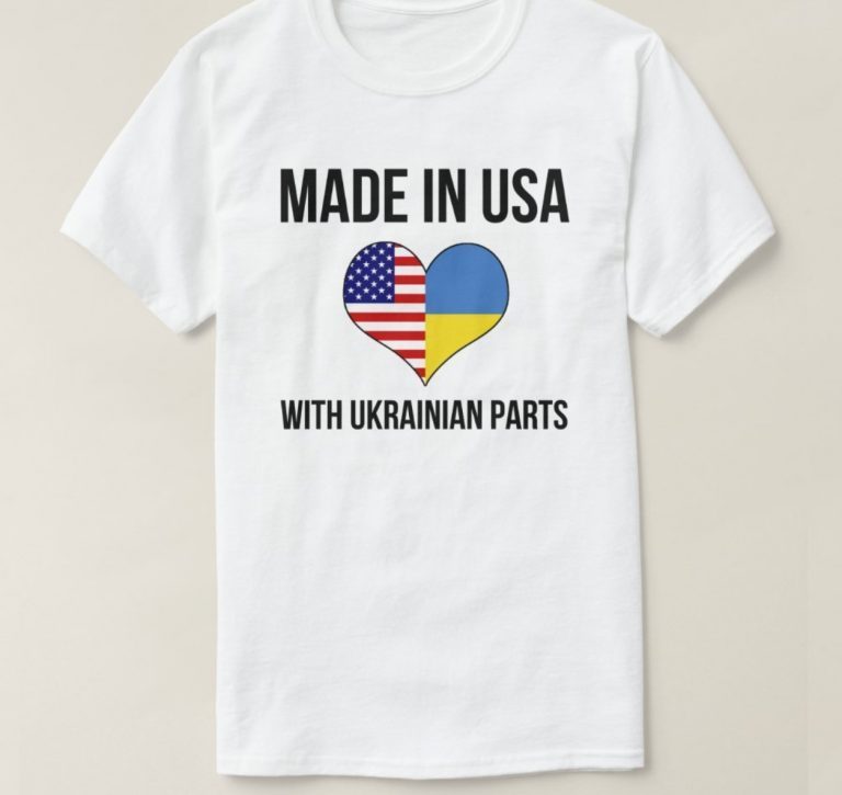 Made In USA With Ukrainian Parts Save Ukraine T-Shirt