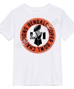 Official Cincinnati Bengals NFL Super Bowl 56 Champions Trophy Tee Shirt