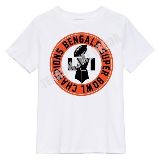 Official Cincinnati Bengals NFL Super Bowl 56 Champions Trophy Tee Shirt