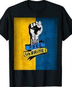 Free Ukraine Ukrainian Flag T-Shirt