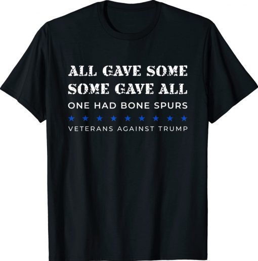 Some Gave All One Had Bone Spurs Veterans Against Trump 2022 T-Shirt