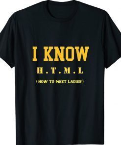 Funny TV Show saying i know HTML how to meet ladies TV Show 2022 Shirts