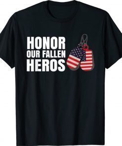 Fallen Hero's Memorial Day United States Flag Dog Tags Vintage TShirt