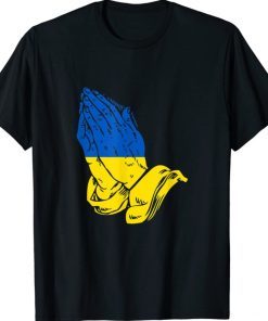 Peace in Ukraine Praying Hands Support Tee Shirt