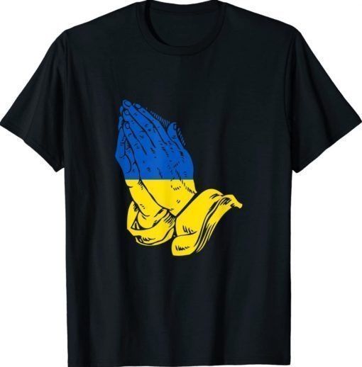 Peace in Ukraine Praying Hands Support Tee Shirt