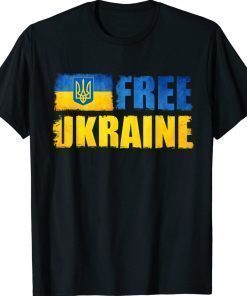 Ukraine Free Support Ukrainians Ukraine Flag Vintage TShirt