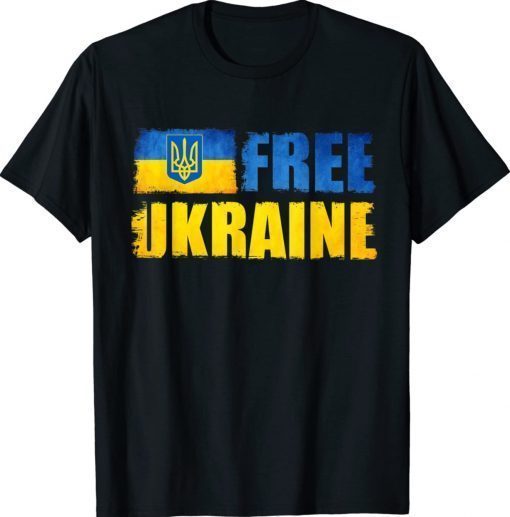 Ukraine Free Support Ukrainians Ukraine Flag Vintage TShirt