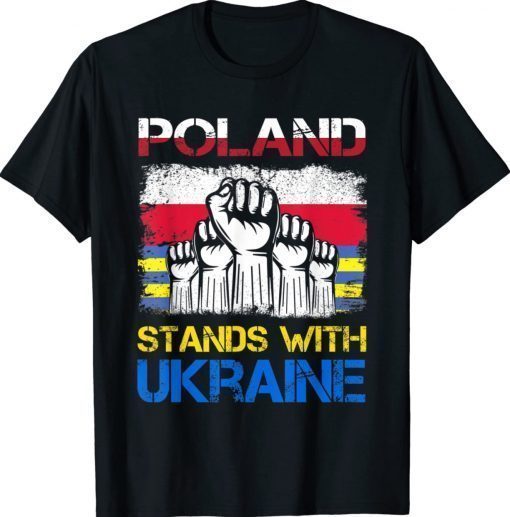 Vintage Ukraine Ukrainian Flag Ukraine and Poland Flag Unisex TShirt