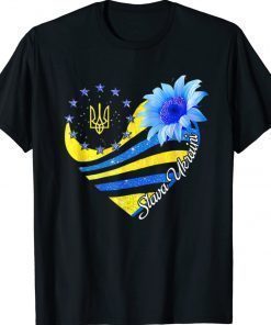 Slava Ukraine Sunflower Ukrainian Flag Stand With Ukraine Unisex TShirt