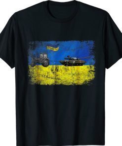 I Stand With Ukraine Ukrainian Farmer Steals Tank Vintage TShirt