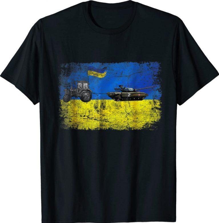 I Stand With Ukraine Ukrainian Farmer Steals Tank Vintage TShirt