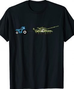 Funny Tractor Pulling a Tank Graphic T-Shirt