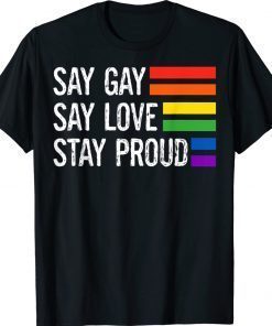 Florida Gay Say Gay Say Love Stay Proud LGBTQ Gay Rights Tee Shirt