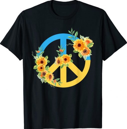 Sunflower Ukrainian Flag Ukraine Peace Hippie TShirt