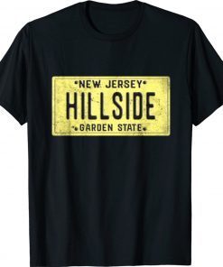 Hillside NJ Hometown New Jersey License Plate Unisex TShirt