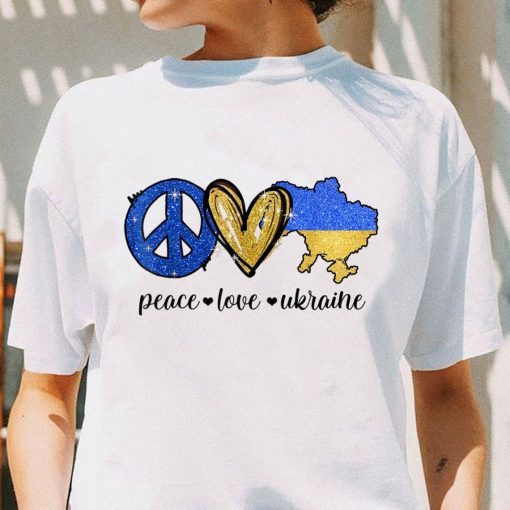 Peace Love Ukraine I Stand With Ukraine Strong TShirt