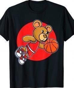 Red Teddy Bear Playing Basketball Sport 2022 Shirts