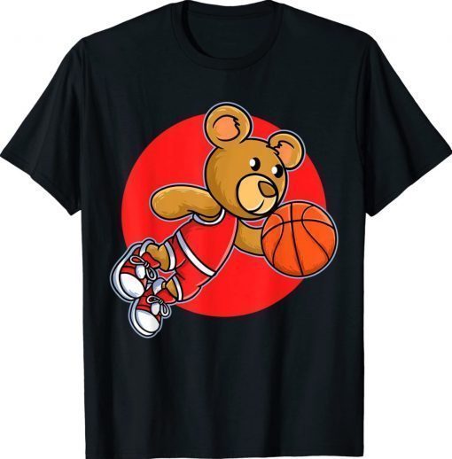 Red Teddy Bear Playing Basketball Sport 2022 Shirts