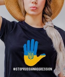 Stop Russian Aggression Flag With Hand No War TShirt