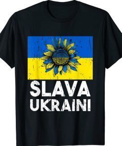 Vintage Slava Ukraini Sunflower Stand With Ukraine Unisex TShirt