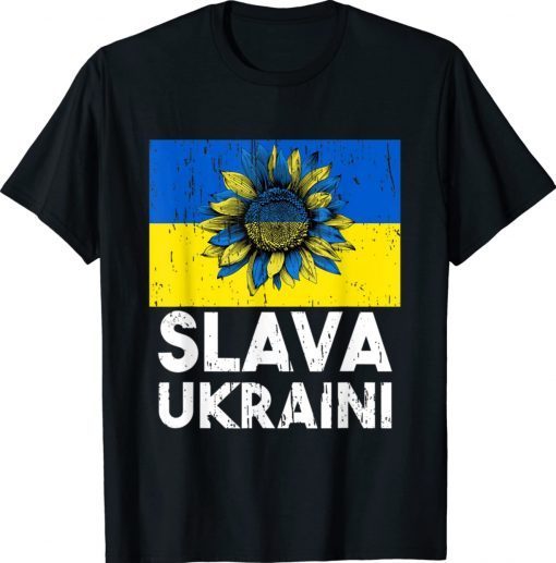 Vintage Slava Ukraini Sunflower Stand With Ukraine Unisex TShirt