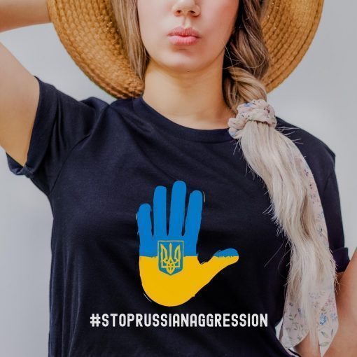 Stop Russian Aggression Flag With Hand No War TShirt