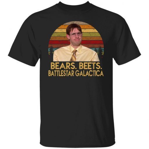 Jim Halpert Bears Beets Battlestar Galactica Vintage TShirt