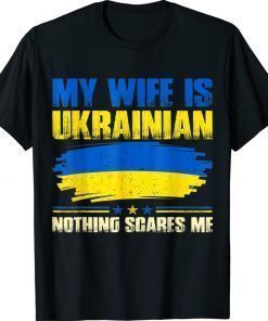 My Wife Is Ukrainian Ukraine Heritage Roots Pride Flag UKR Unisex TShirt