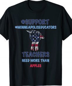 Fun Teacher Walkout I Support Minneapolis Educators US Flag Vintage TShirt