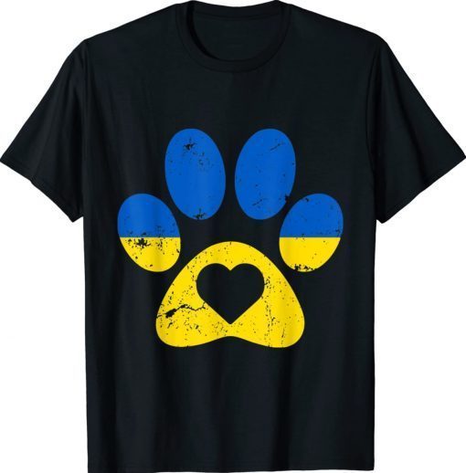 Ukrainian Flag Ukraine Paw Dog Patriot Save Ukraine Vintage TShirt