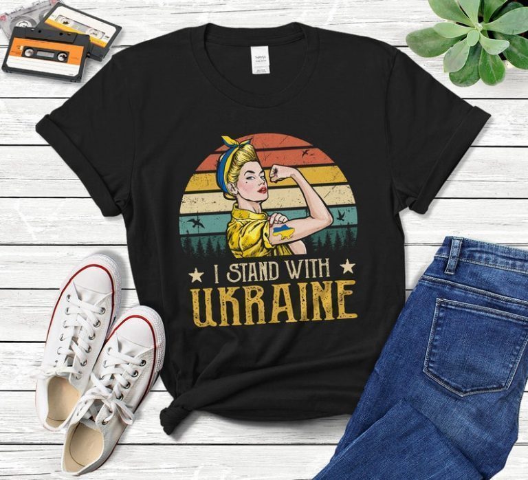 Stand With Ukraine Rosie Save Ukraine Strong Ukrainian Girl Shirt