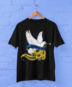 Stand With Ukraine Sunflowers and Peace Dove No War Shirt