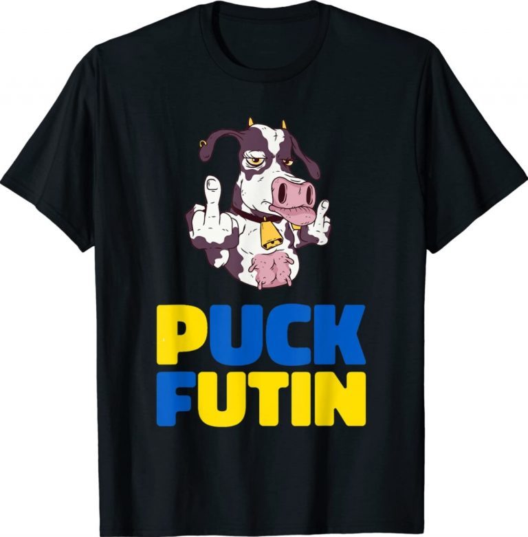 Puck Futin Stop War Stand With Ukraine Peace Cow Tee Shirt