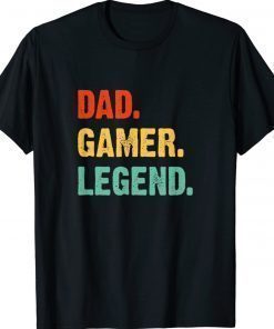 Gamer Dad Legend Men Dad Video Gamer Daddy Gaming Vintage T-Shirt