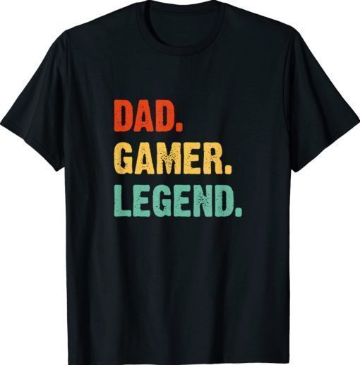 Gamer Dad Legend Men Dad Video Gamer Daddy Gaming Vintage T-Shirt